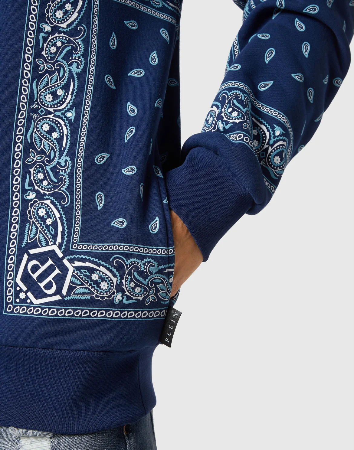 Hoodie sweatshirt Paisley Bandana, цвет: Синий