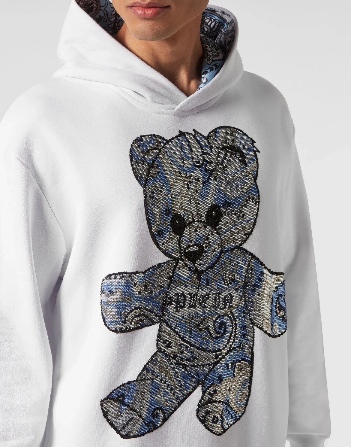 Hoodie sweatshirt Paisley Teddy Bear, цвет: Белый