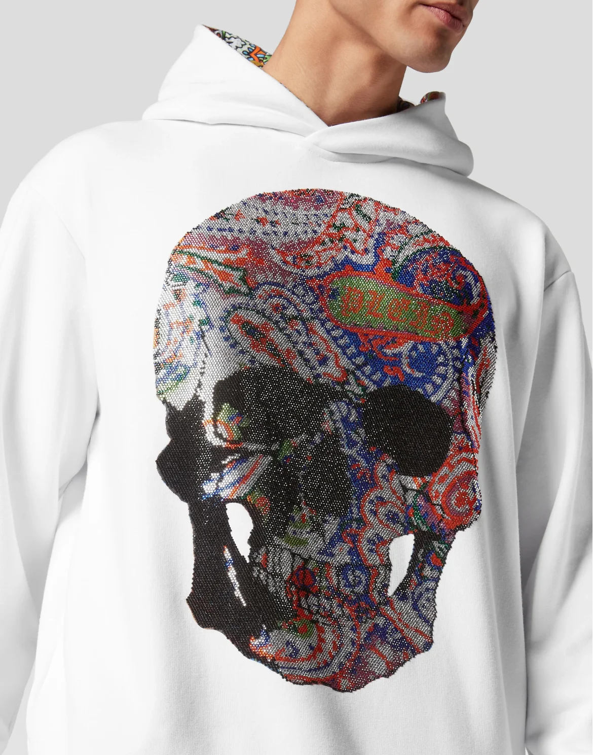 Hoodie sweatshirt Paisley Strass, цвет: Белый