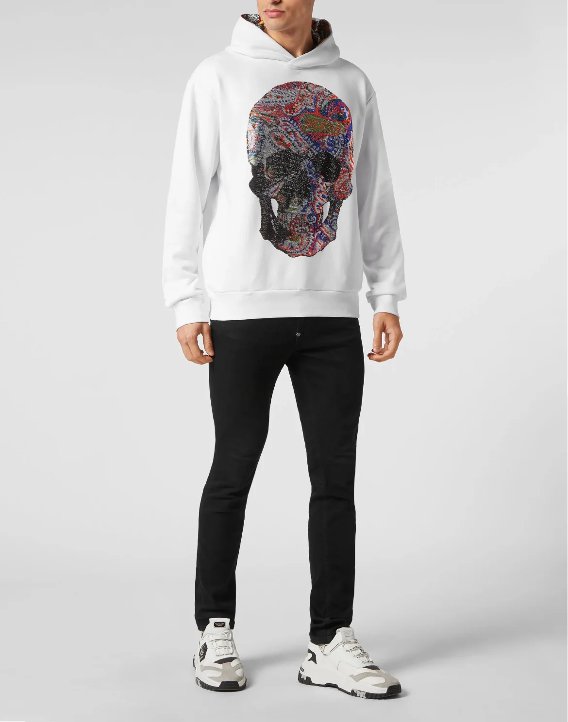 Hoodie sweatshirt Paisley Strass, цвет: Белый