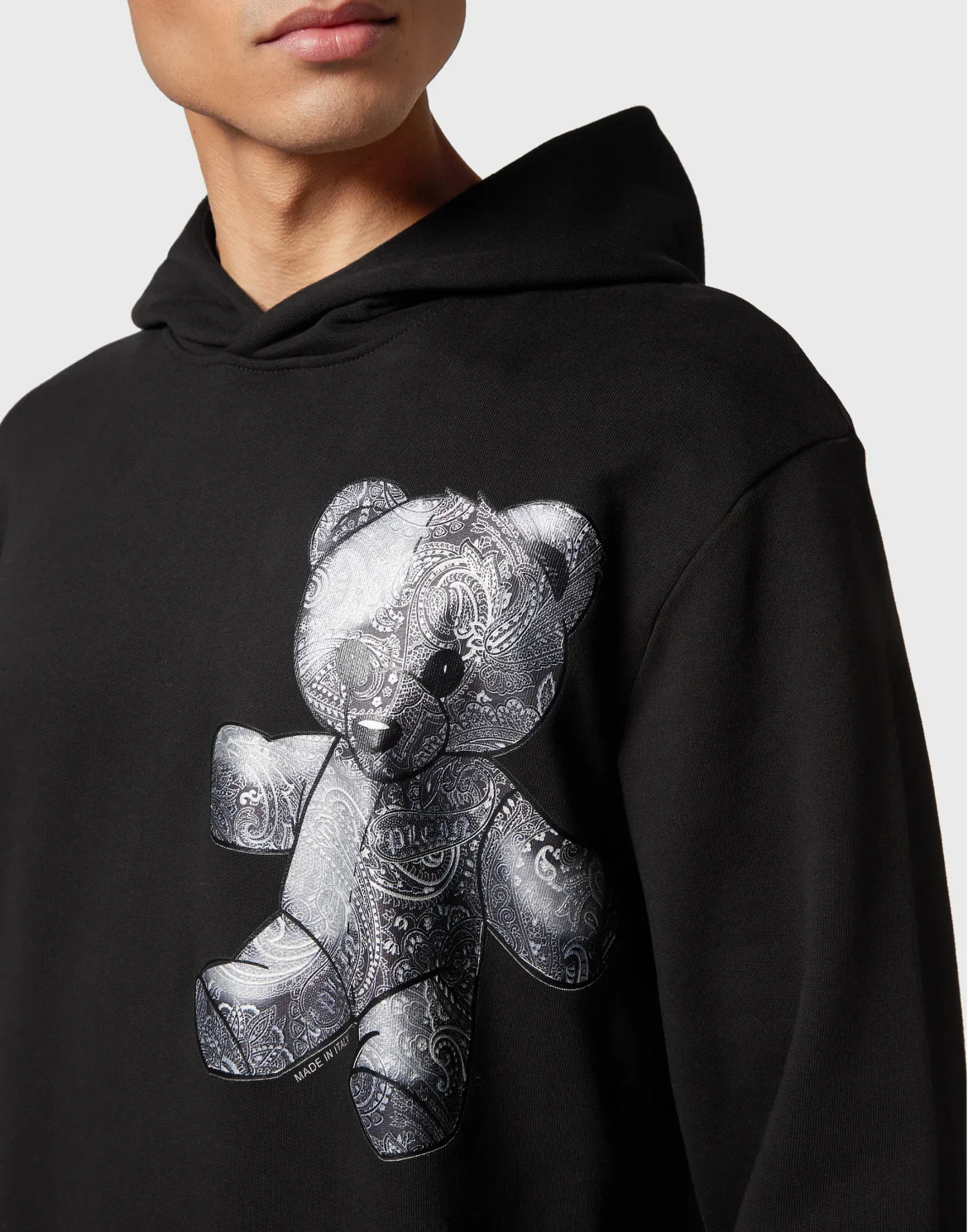 Hoodie Sweatshirt Paisley Teddy Bear, цвет: Черный