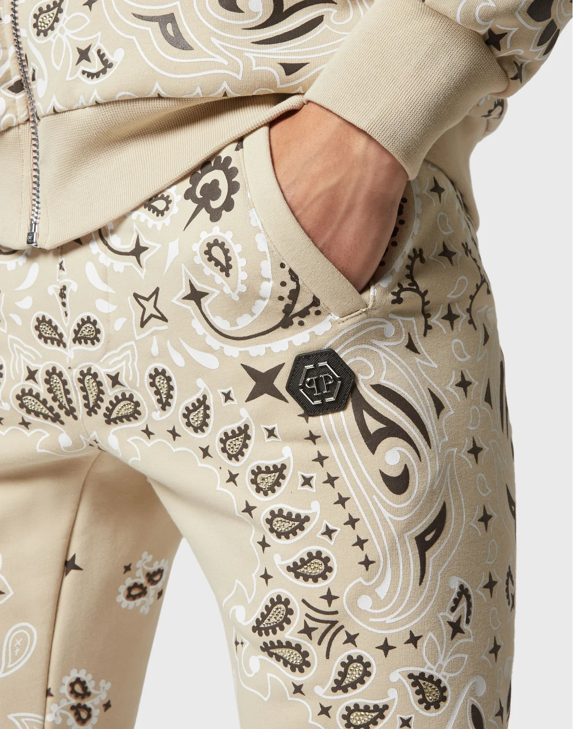Jogging Tracksuit: Hoodie/Trousers Paisley Bandana, цвет: Бежевый