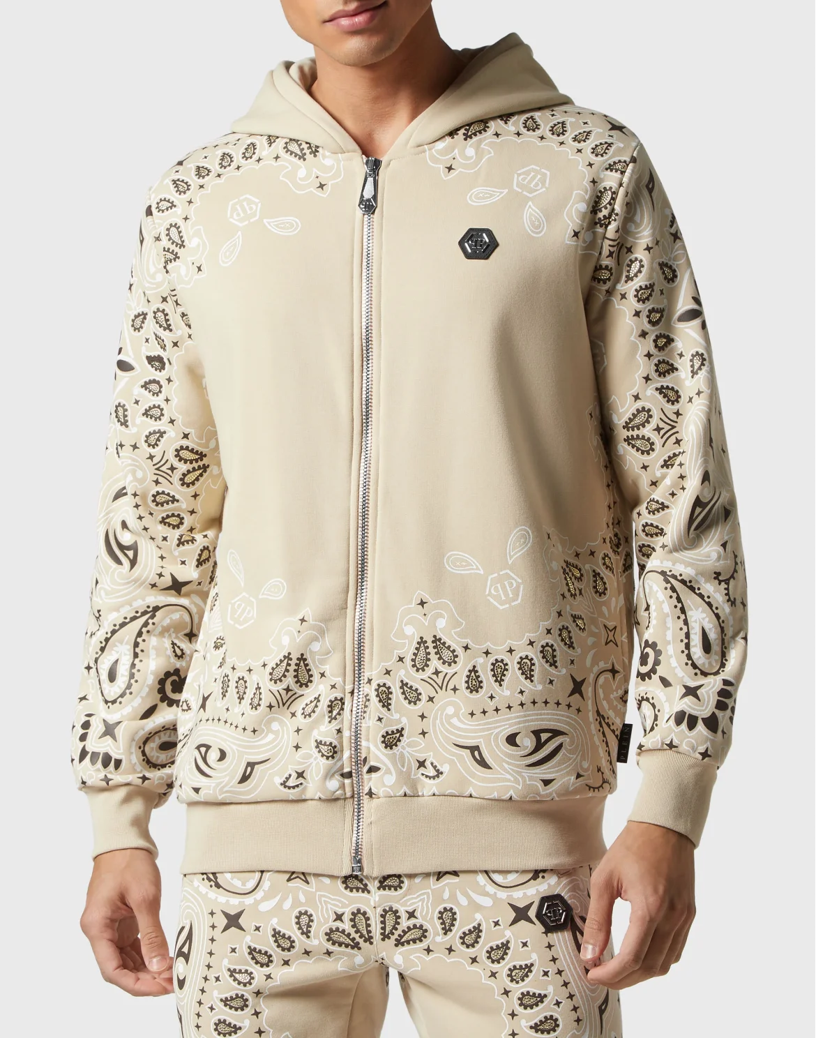 Jogging Tracksuit: Hoodie/Trousers Paisley Bandana, цвет: Бежевый