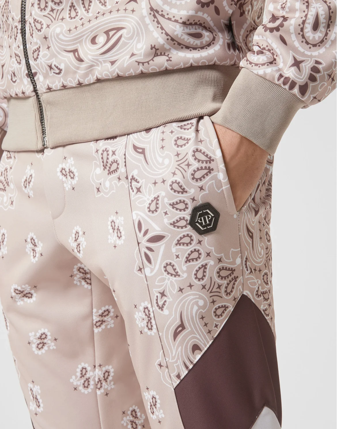 Jogging Tracksuit: Top/Trousers Paisley Foulard, цвет: Бежевый