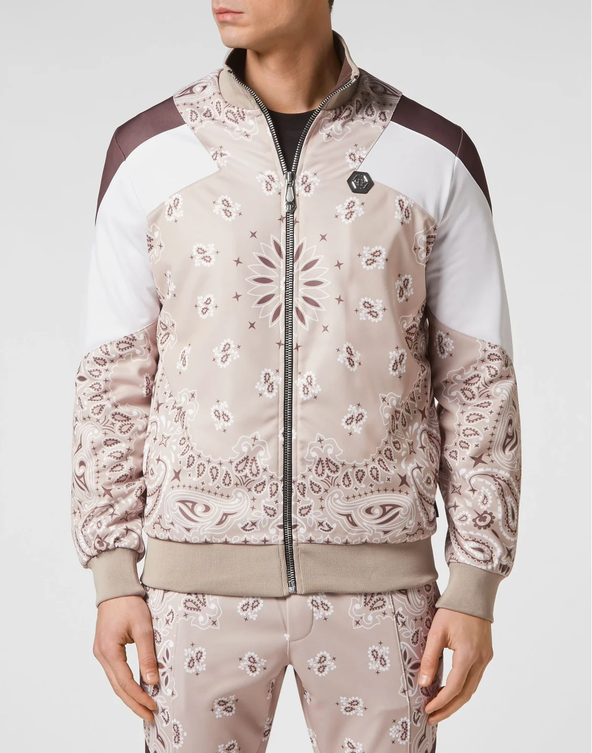 Jogging Tracksuit: Top/Trousers Paisley Foulard, цвет: Бежевый