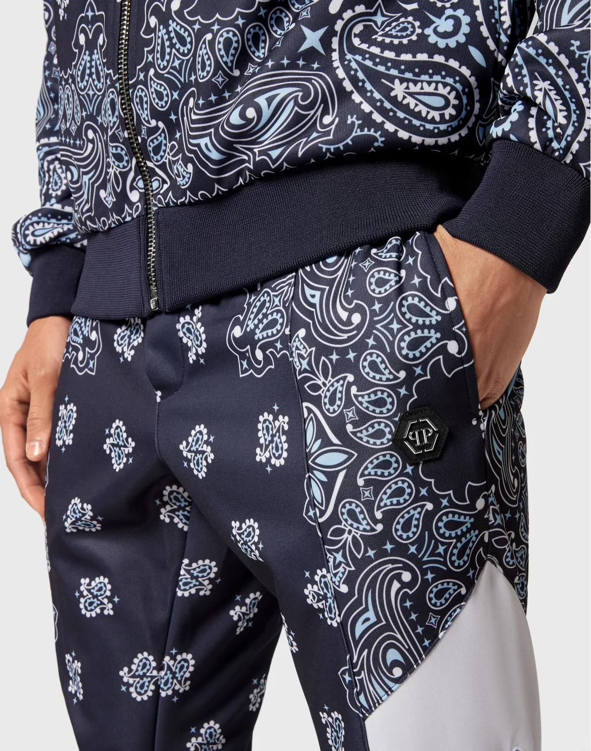 Jogging Tracksuit: Top/Trousers Paisley Foulard, цвет: Синий