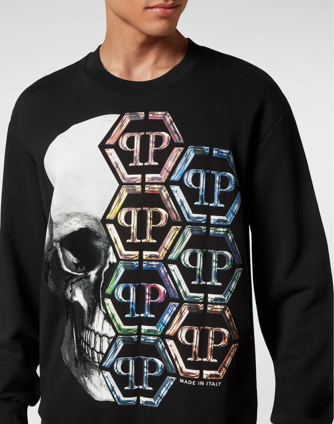 Sweatshirt LS Skull and Plein, цвет: Черный