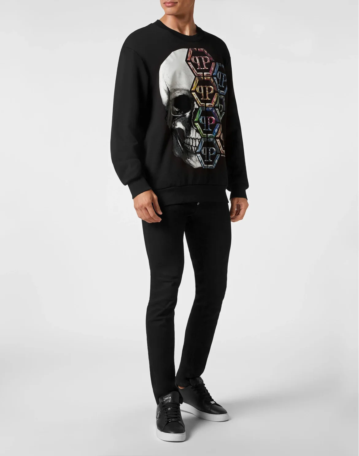 Sweatshirt LS Skull and Plein, цвет: Черный