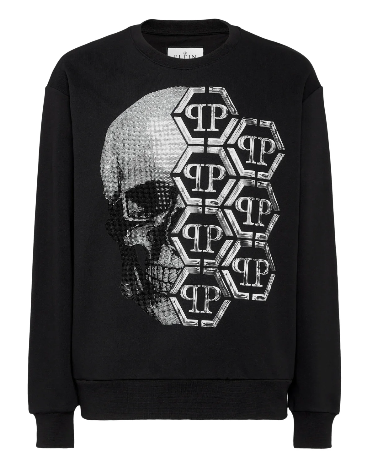 Sweatshirt LS Skull and Plein, цвет: Черный