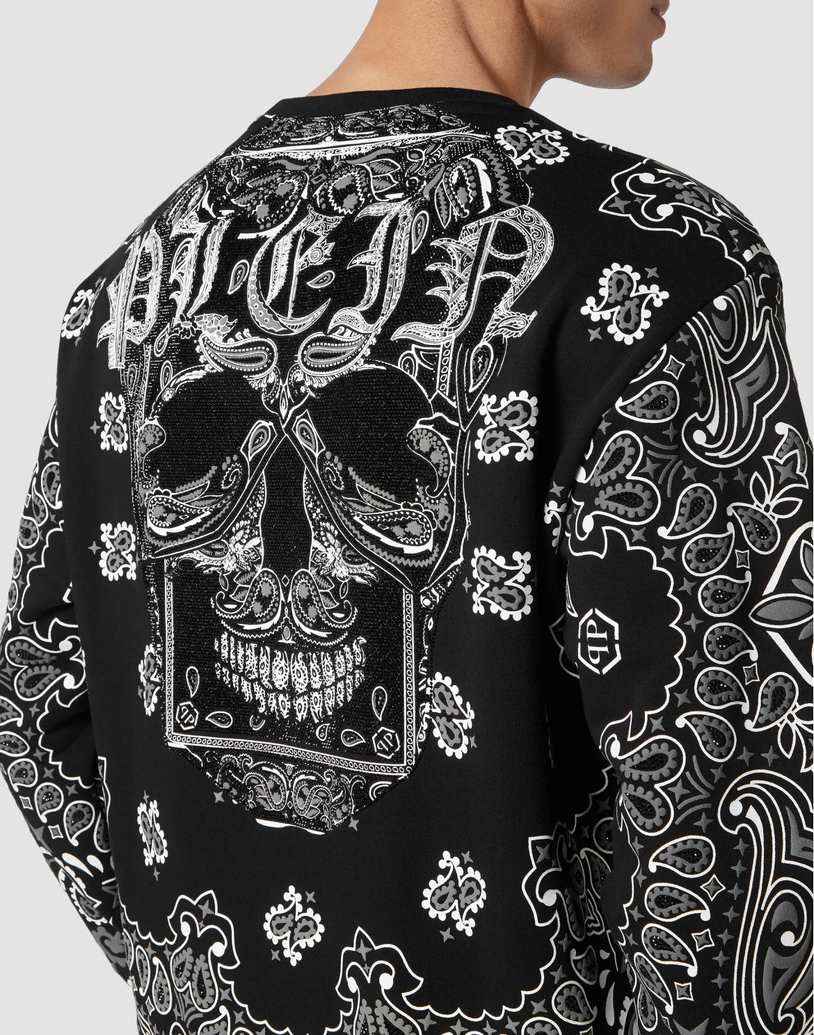Sweatshirt LS Paisley Strass, цвет: Черный