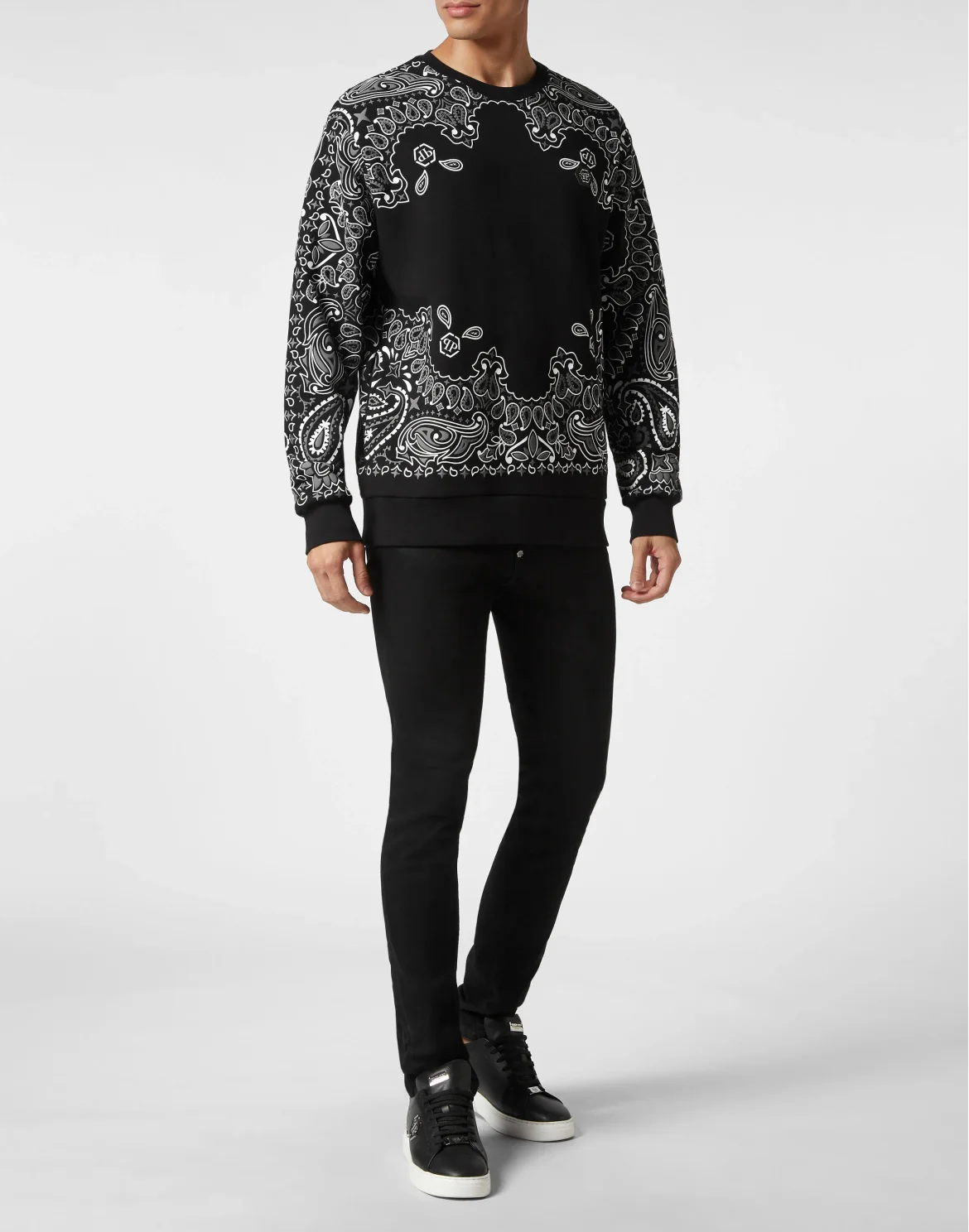 Sweatshirt LS Paisley Strass, цвет: Черный