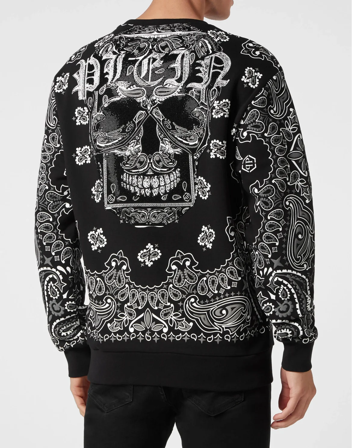 Sweatshirt LS Paisley Strass, цвет: Черный