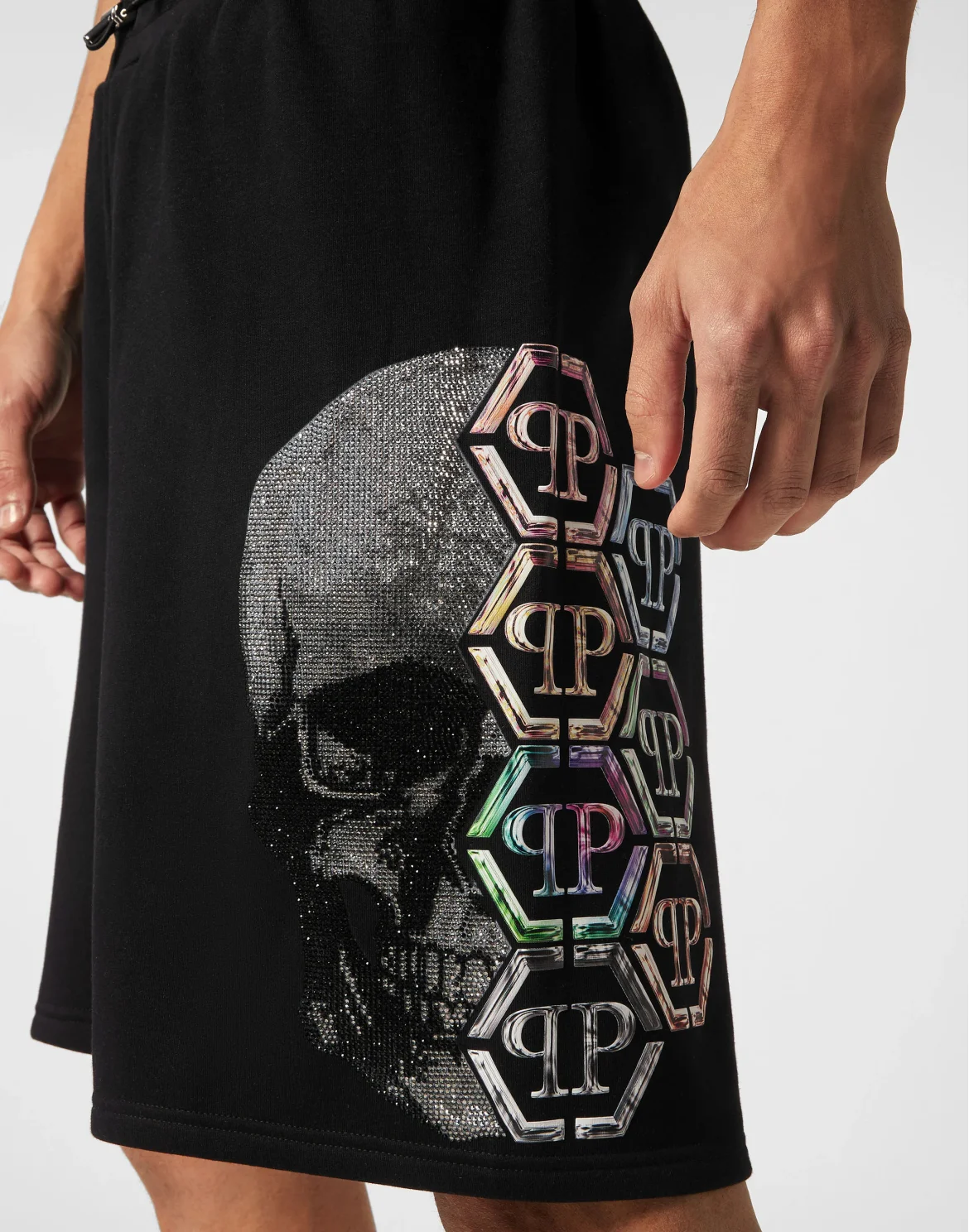 Jogging Shorts Skull and Plein, цвет: Черный