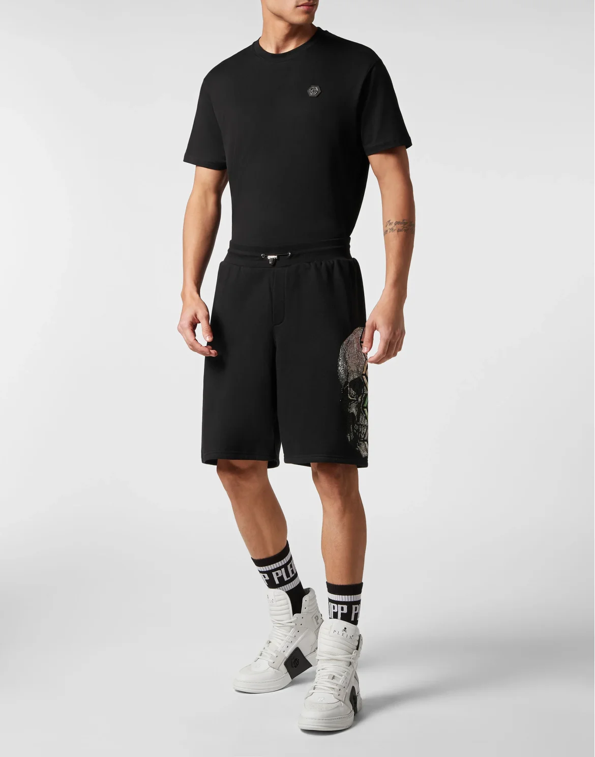 Jogging Shorts Skull and Plein, цвет: Черный