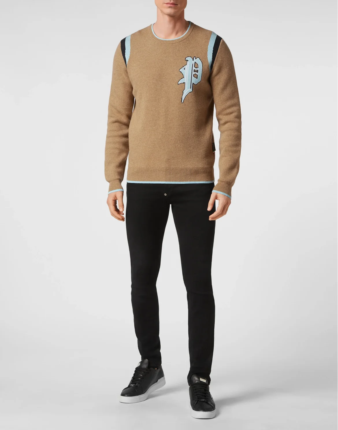 Cotton/Wool Pullover Round Neck LS Gothic Plein, цвет: Бежевый