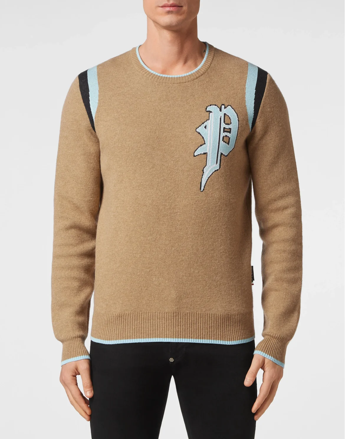 Cotton/Wool Pullover Round Neck LS Gothic Plein, цвет: Бежевый