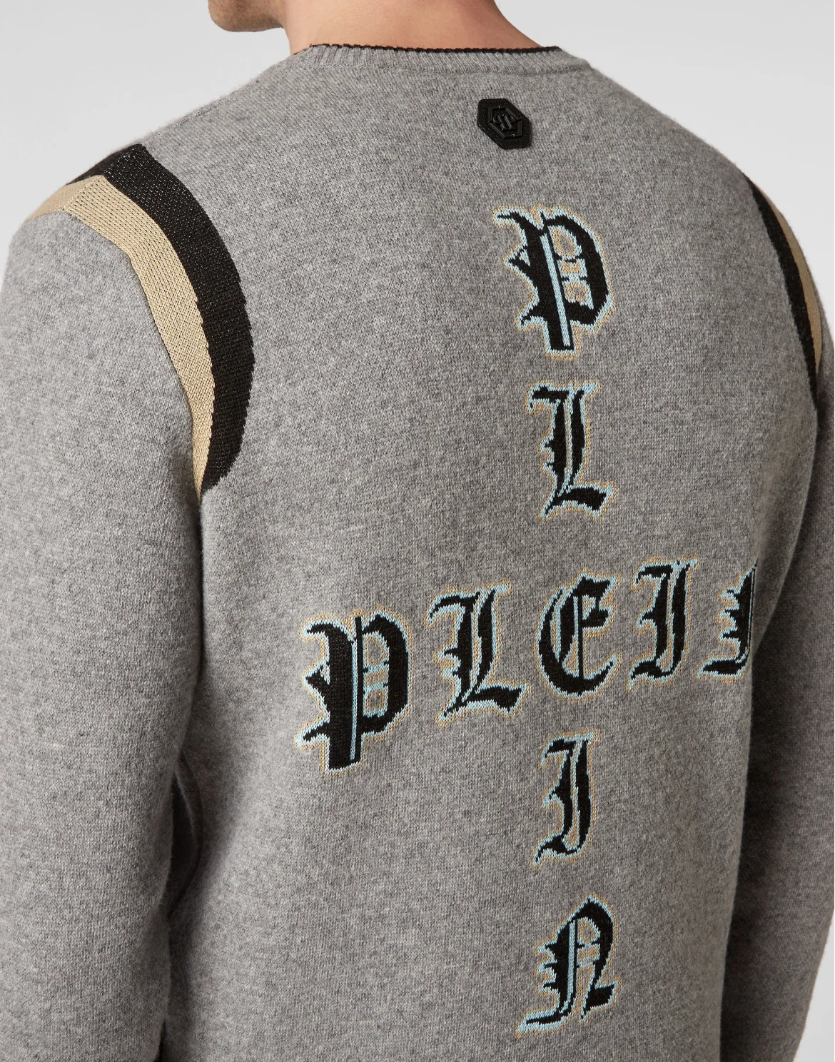 Cotton/Wool Pullover Round Neck LS Gothic Plein, цвет: Серый