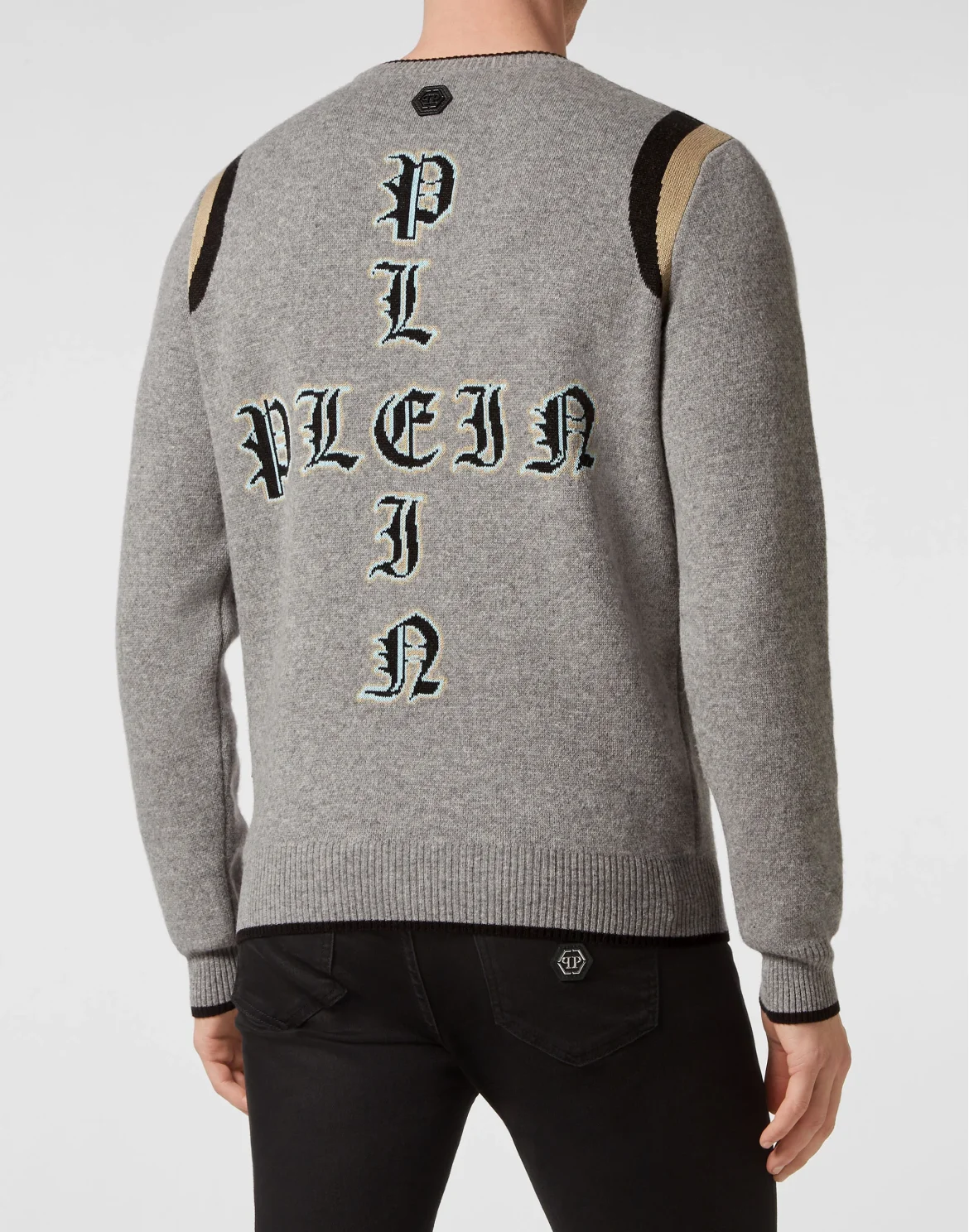 Cotton/Wool Pullover Round Neck LS Gothic Plein, цвет: Серый
