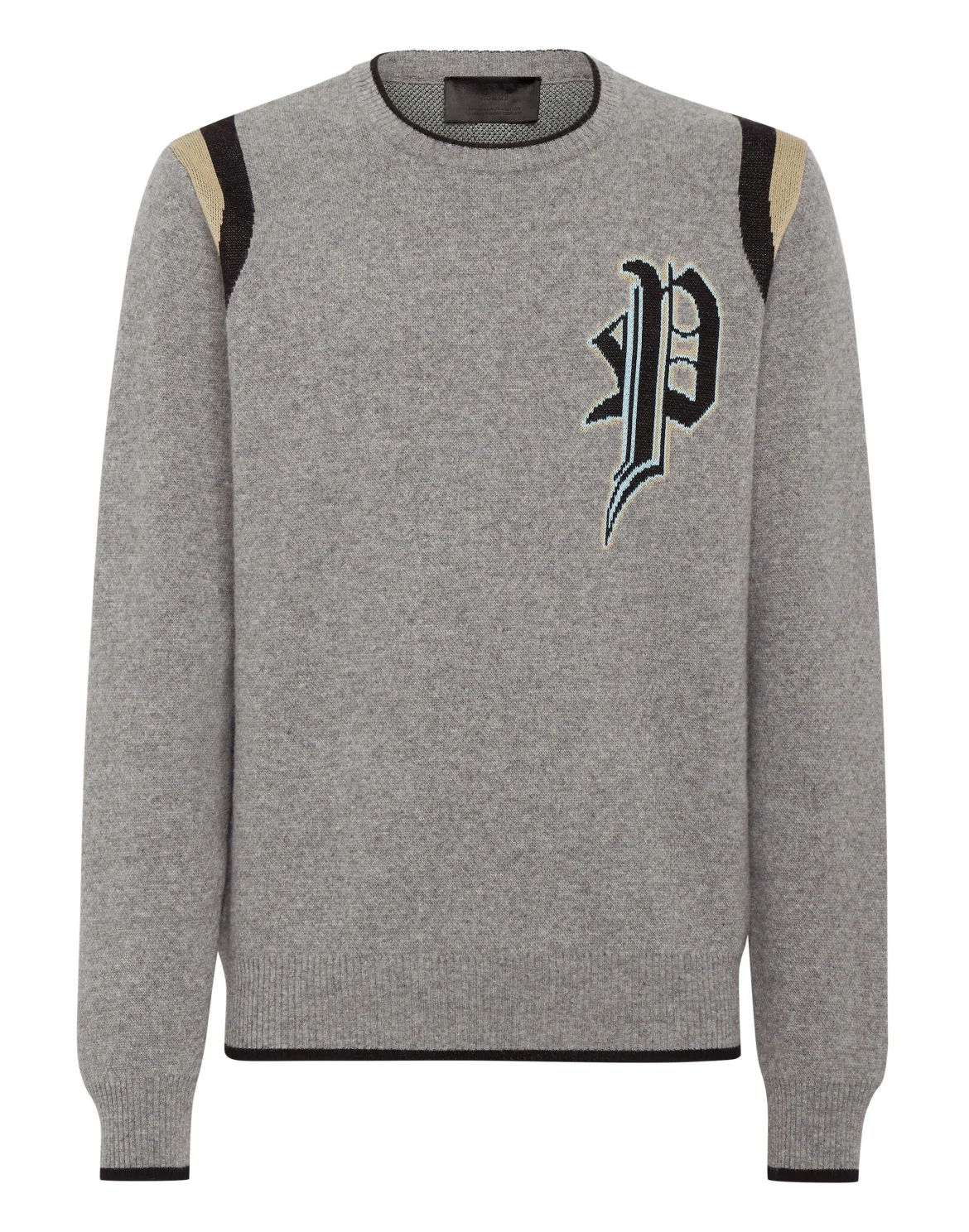 Cotton/Wool Pullover Round Neck LS Gothic Plein, цвет: Серый