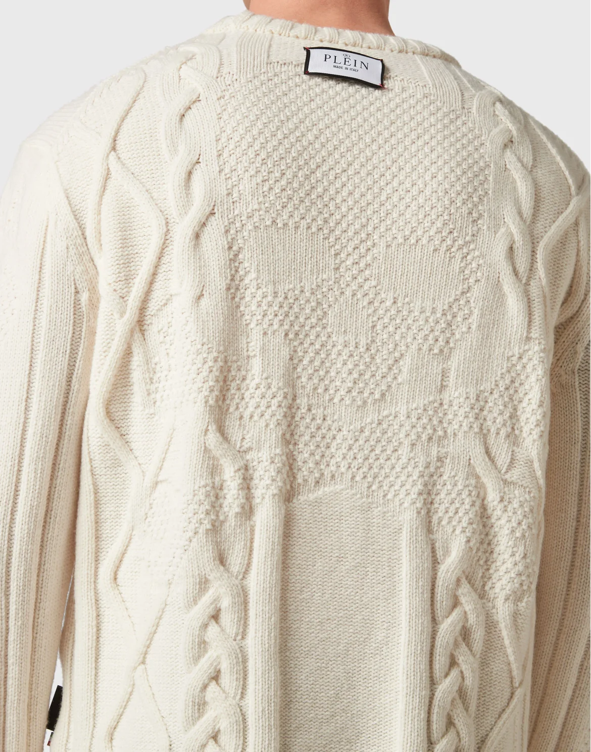 Lambswool Pullover Round Neck LS Skull&Bones, цвет: Белый