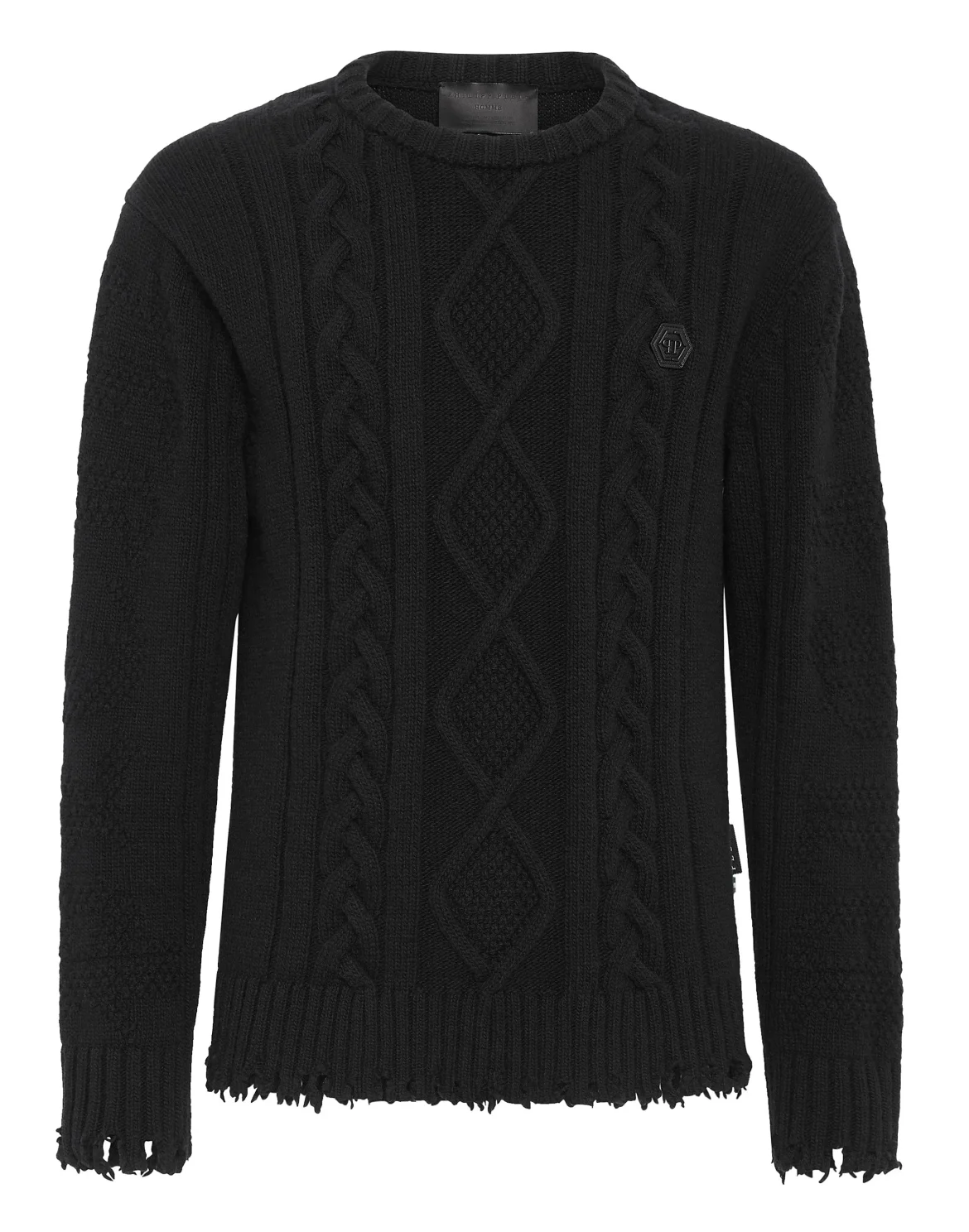 Lambswool Pullover Round Neck LS Skull&Bones, цвет: Черный
