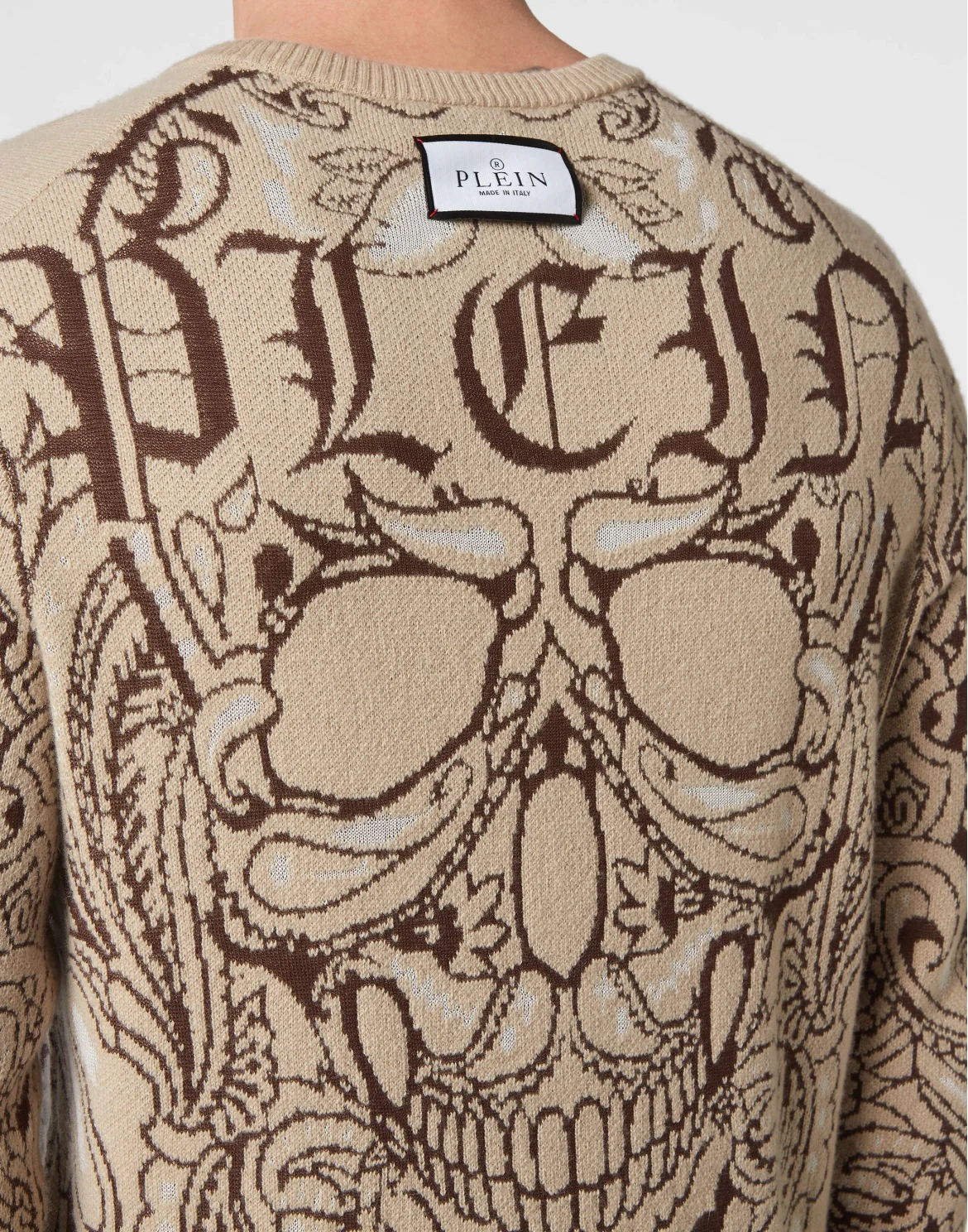 Cashmere & Silk Pullover Round Neck LS Paisley Bandana, цвет: Бежевый