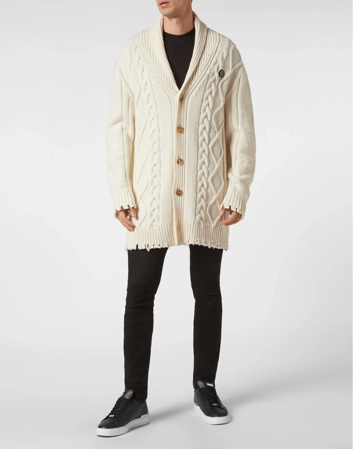 Lambswool Cardigan Skull&Bones, цвет: Белый