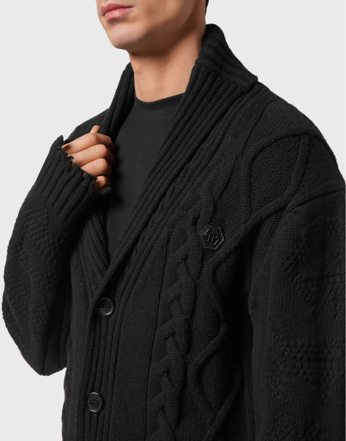 Lambswool Cardigan Skull&Bones, цвет: Черный
