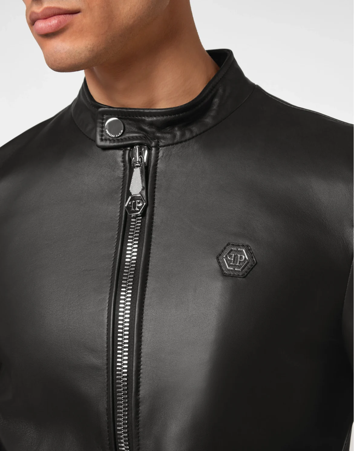 Leather Moto Jacket, цвет: Черный