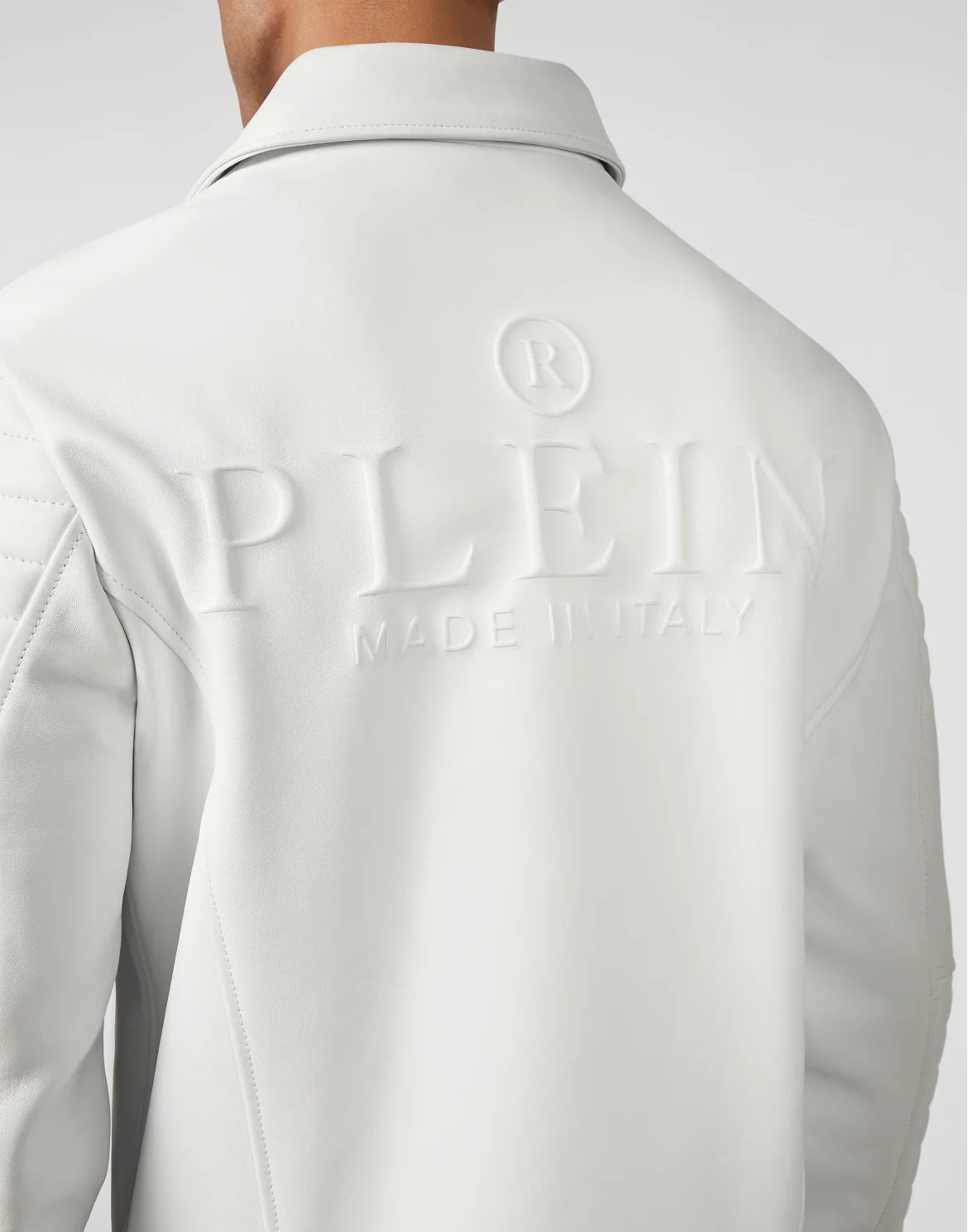 Leather Moto Jacket Iconic Plein, цвет: Белый