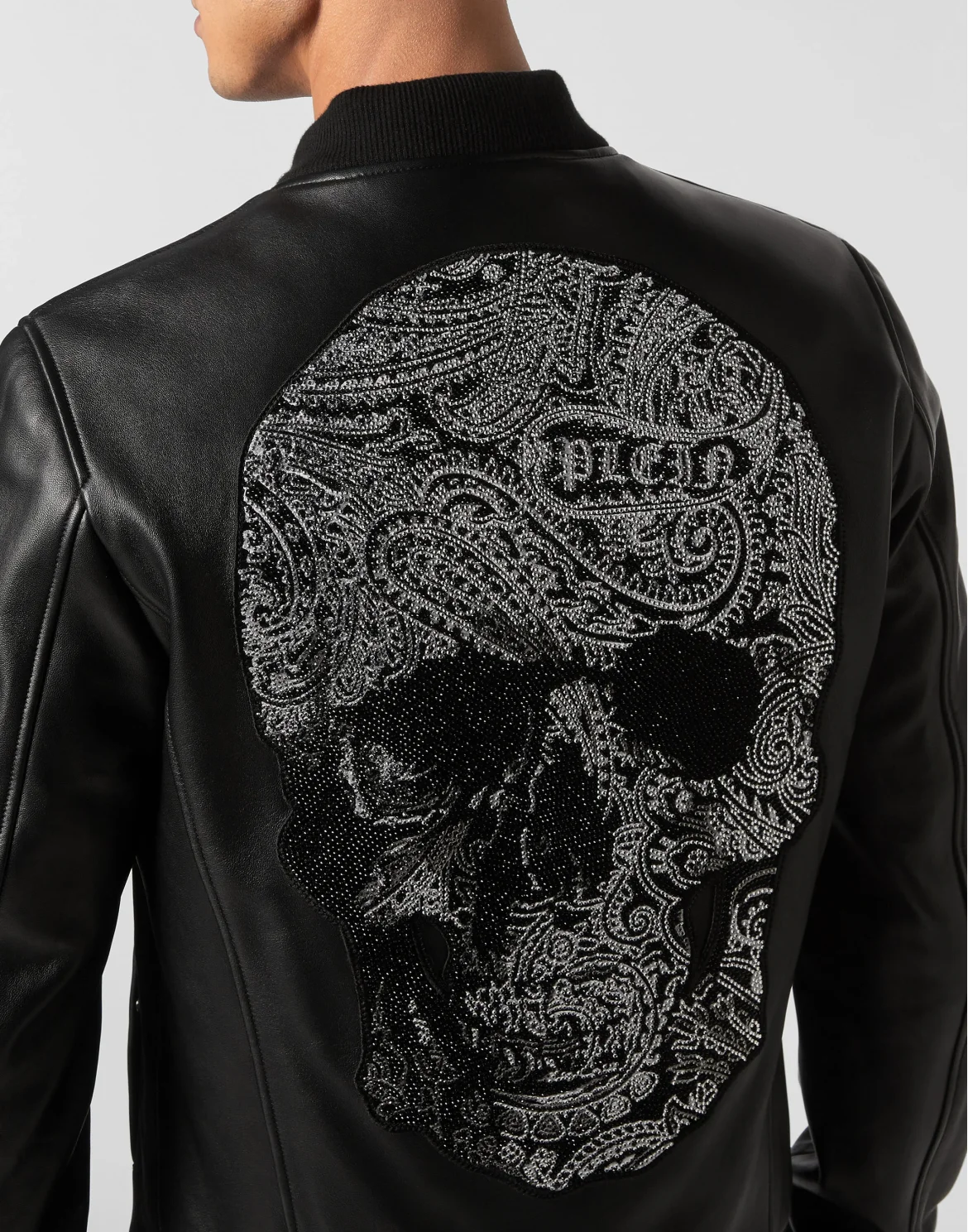 Leather Bomber Paisley Stones, цвет: Черный