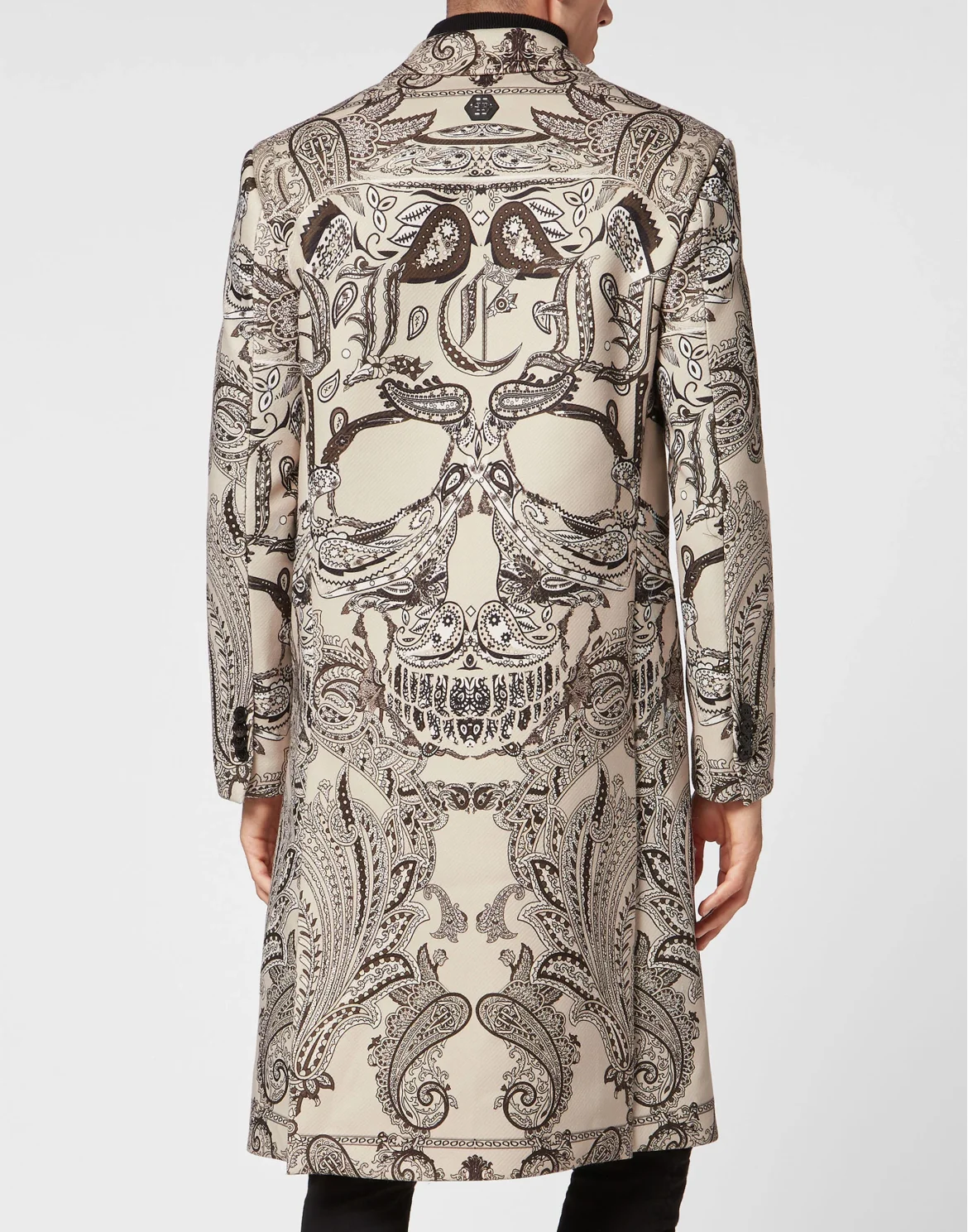 Wool Long Coat Paisley Foulard, цвет: Бежевый