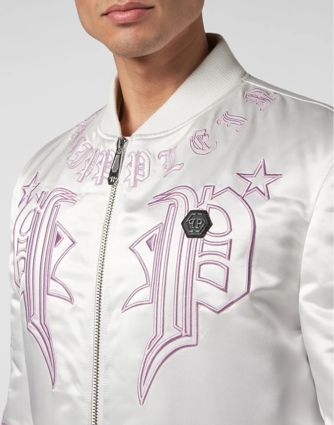 Satin Bomber Gothic Banner, цвет: Белый