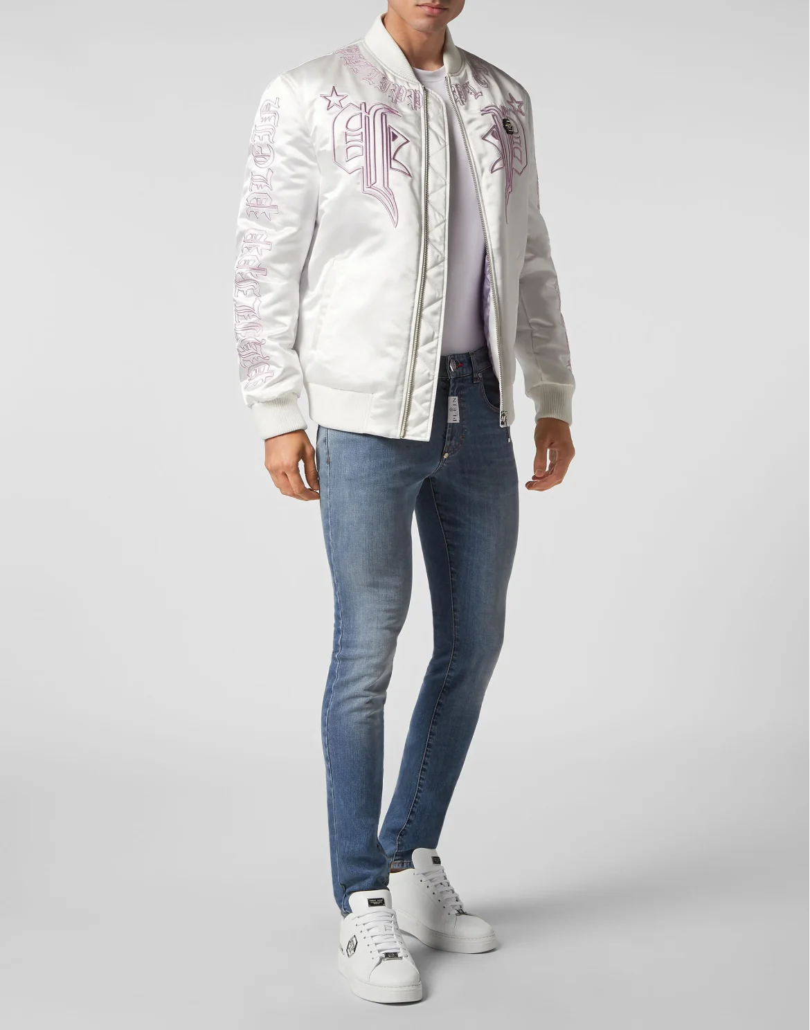 Satin Bomber Gothic Banner, цвет: Белый