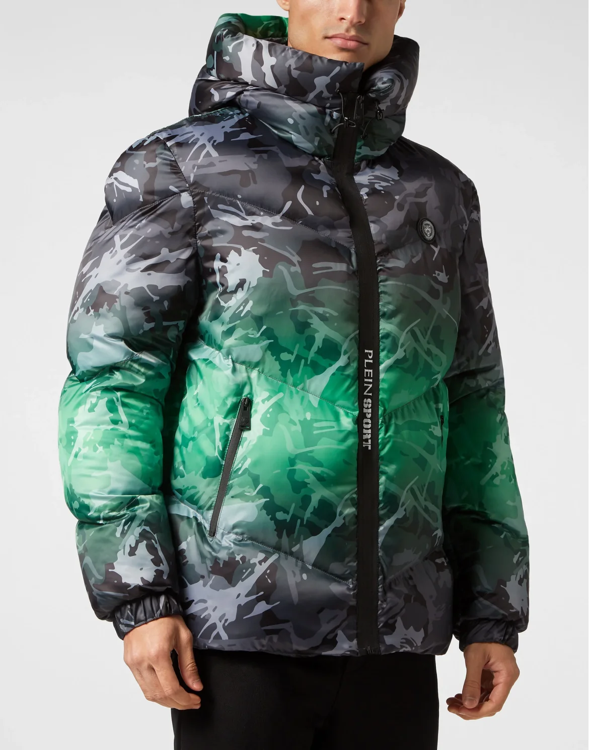 Nylon Padded Jacket Neon Amazon Edition (Camouflage), цвет: Зеленый