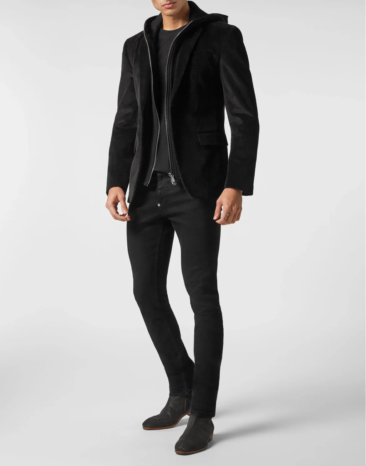 Corduroy Hooded Jacket Gothic Plein, цвет: Черный