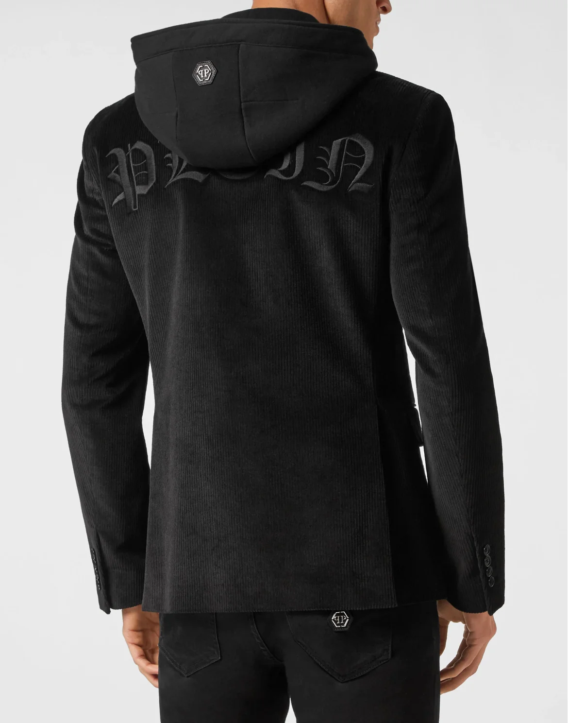 Corduroy Hooded Jacket Gothic Plein, цвет: Черный
