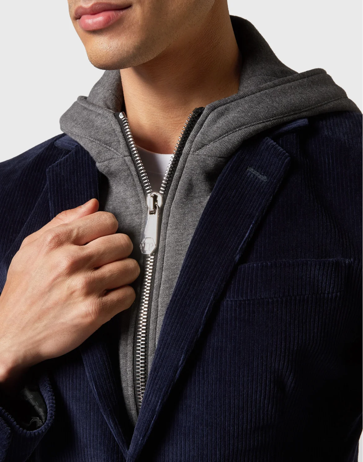 Corduroy Hooded Jacket Gothic Plein, цвет: Синий