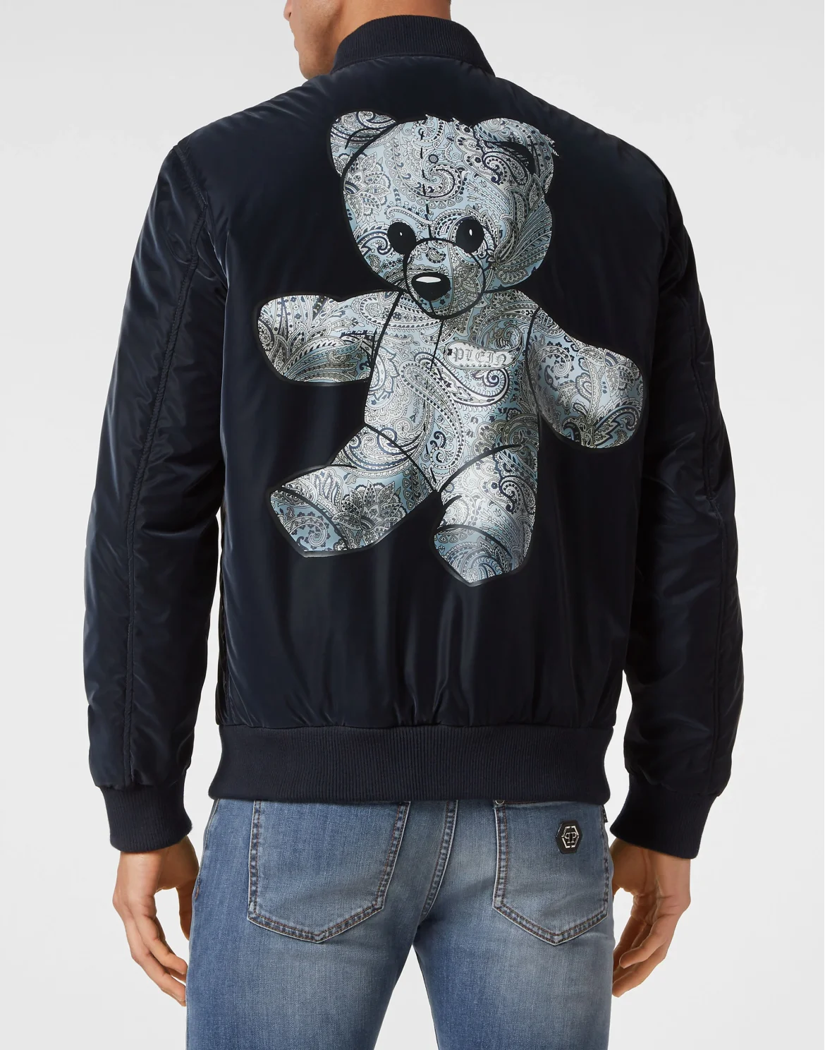 Nylon Bomber Paisley Teddy Bear, цвет: Синий