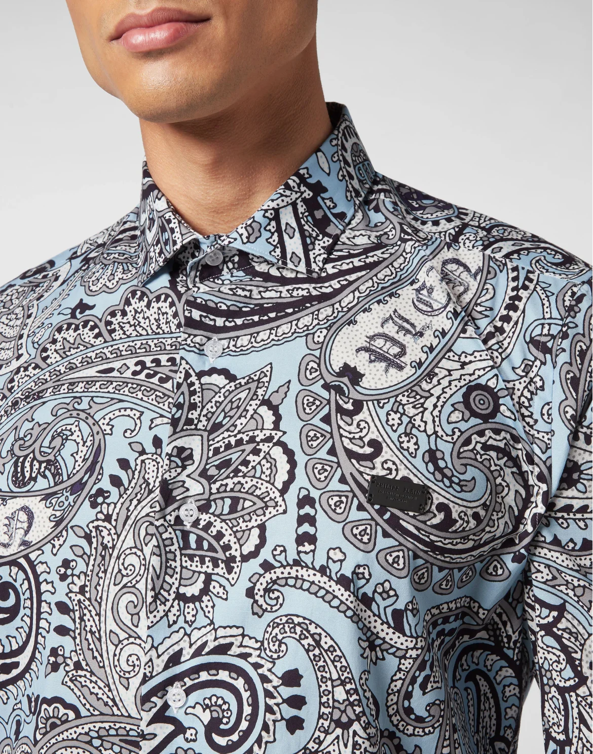 Shirt Sugar Daddy Cut LS Paisley, цвет: Голубой