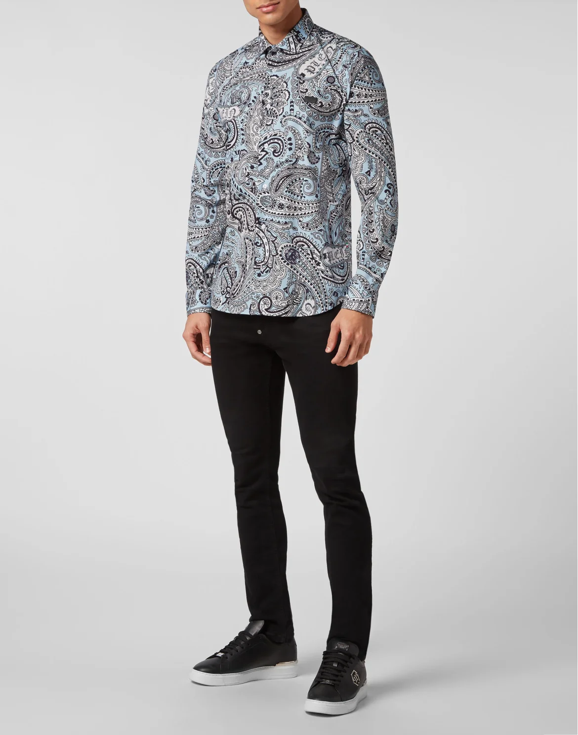 Shirt Sugar Daddy Cut LS Paisley, цвет: Голубой