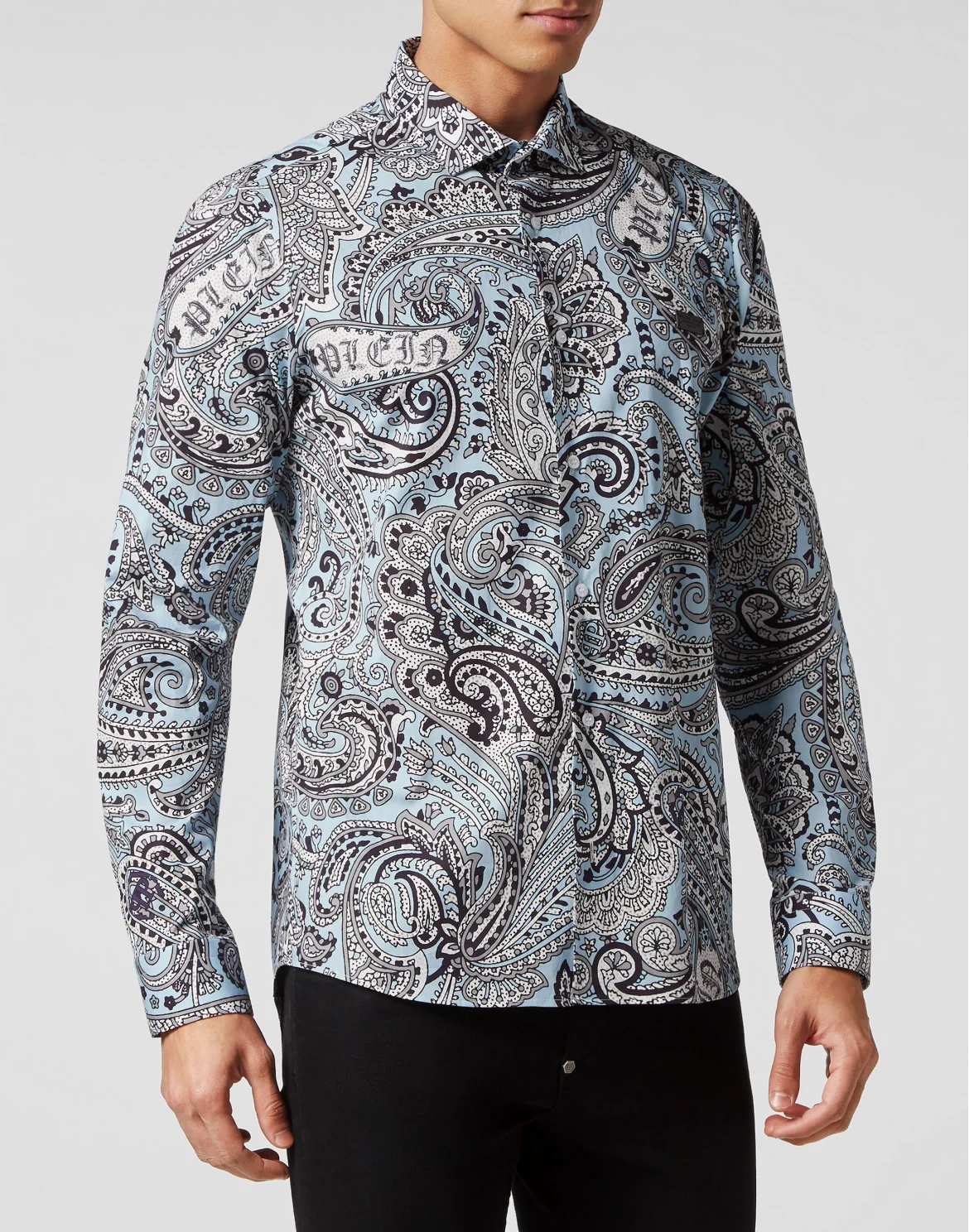 Shirt Sugar Daddy Cut LS Paisley, цвет: Голубой