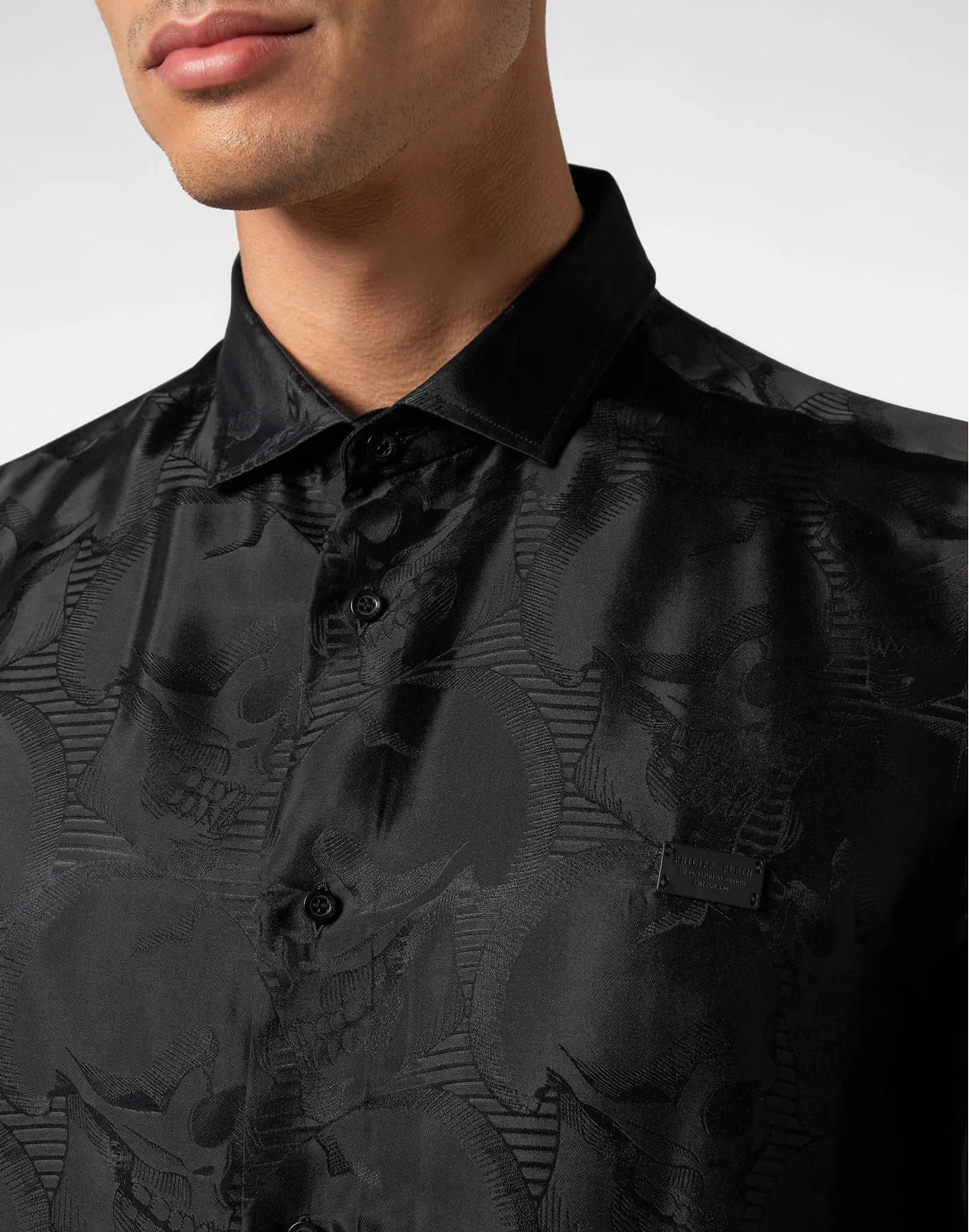 Jacquard Shirt Sugar Daddy Cut LS Skull, цвет: Черный