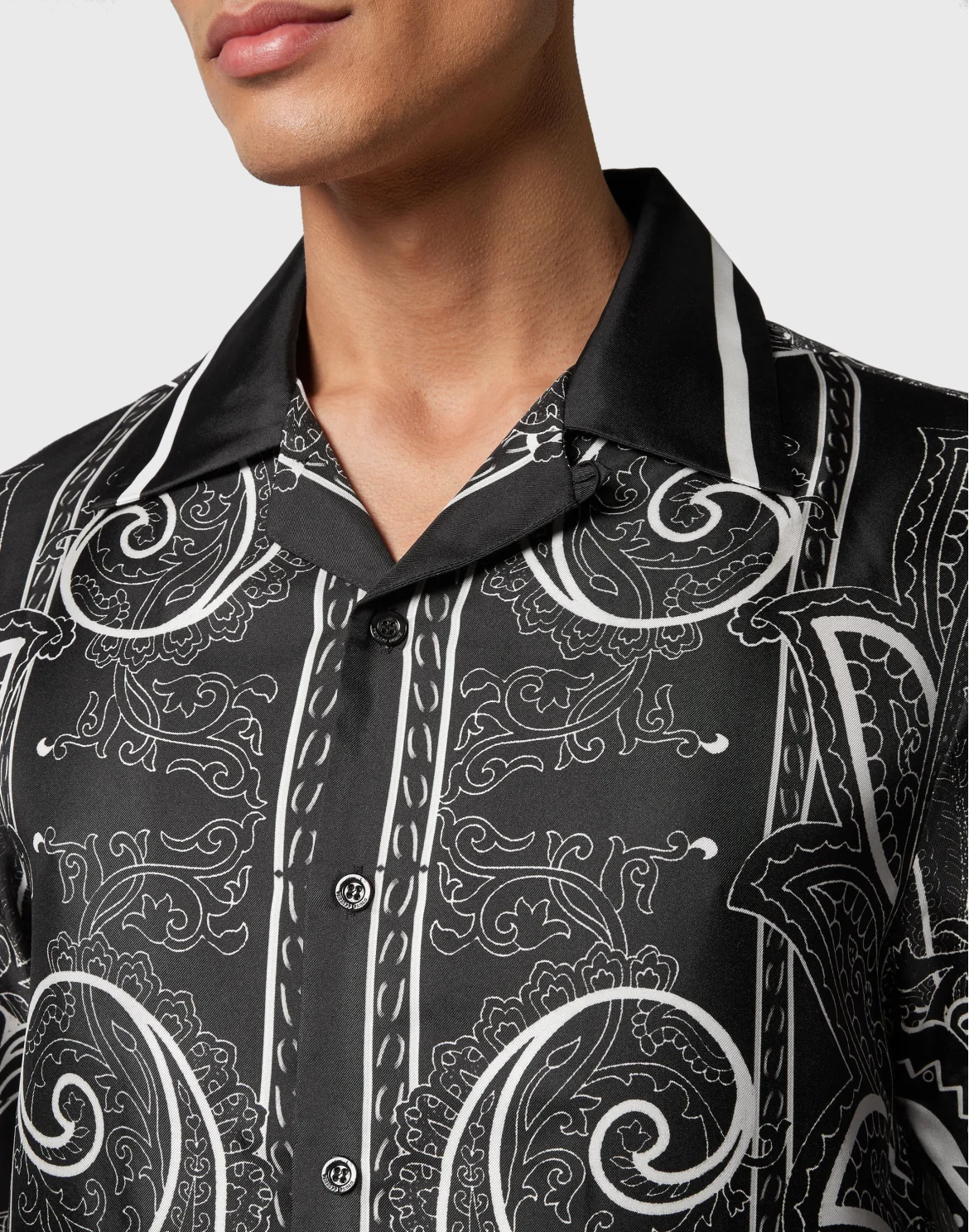 Silk Shirt SS Paisley Foulard, цвет: Черный