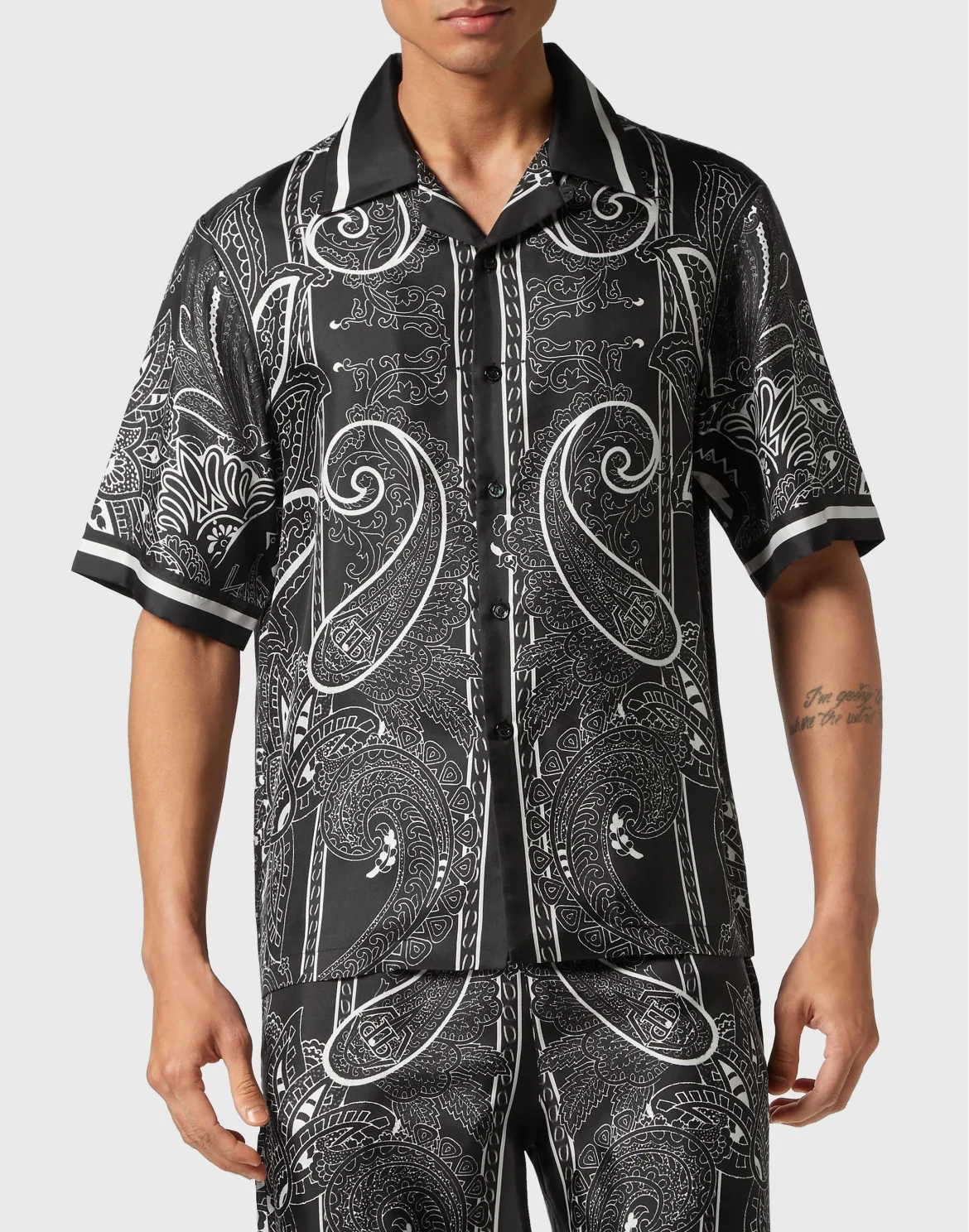 Silk Shirt SS Paisley Foulard, цвет: Черный