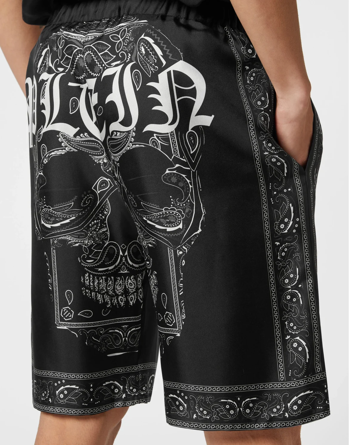Silk Shorts Paisley Bandana, цвет: Черный