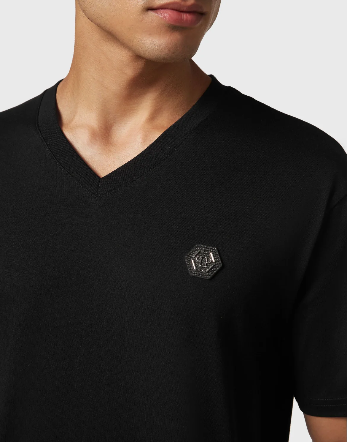 T-shirt V-Neck SS Iconic Plein, цвет: Черный