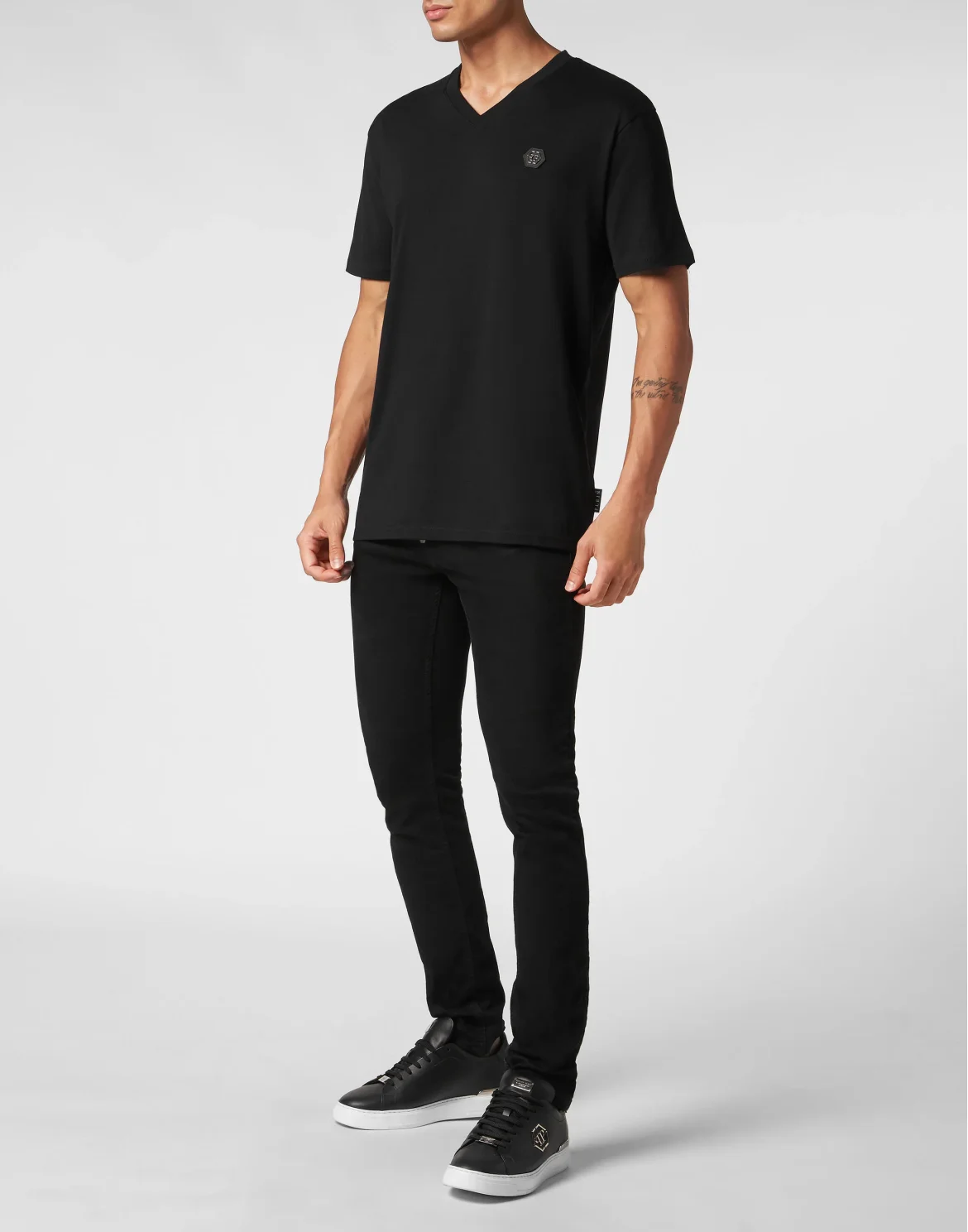 T-shirt V-Neck SS Iconic Plein, цвет: Черный