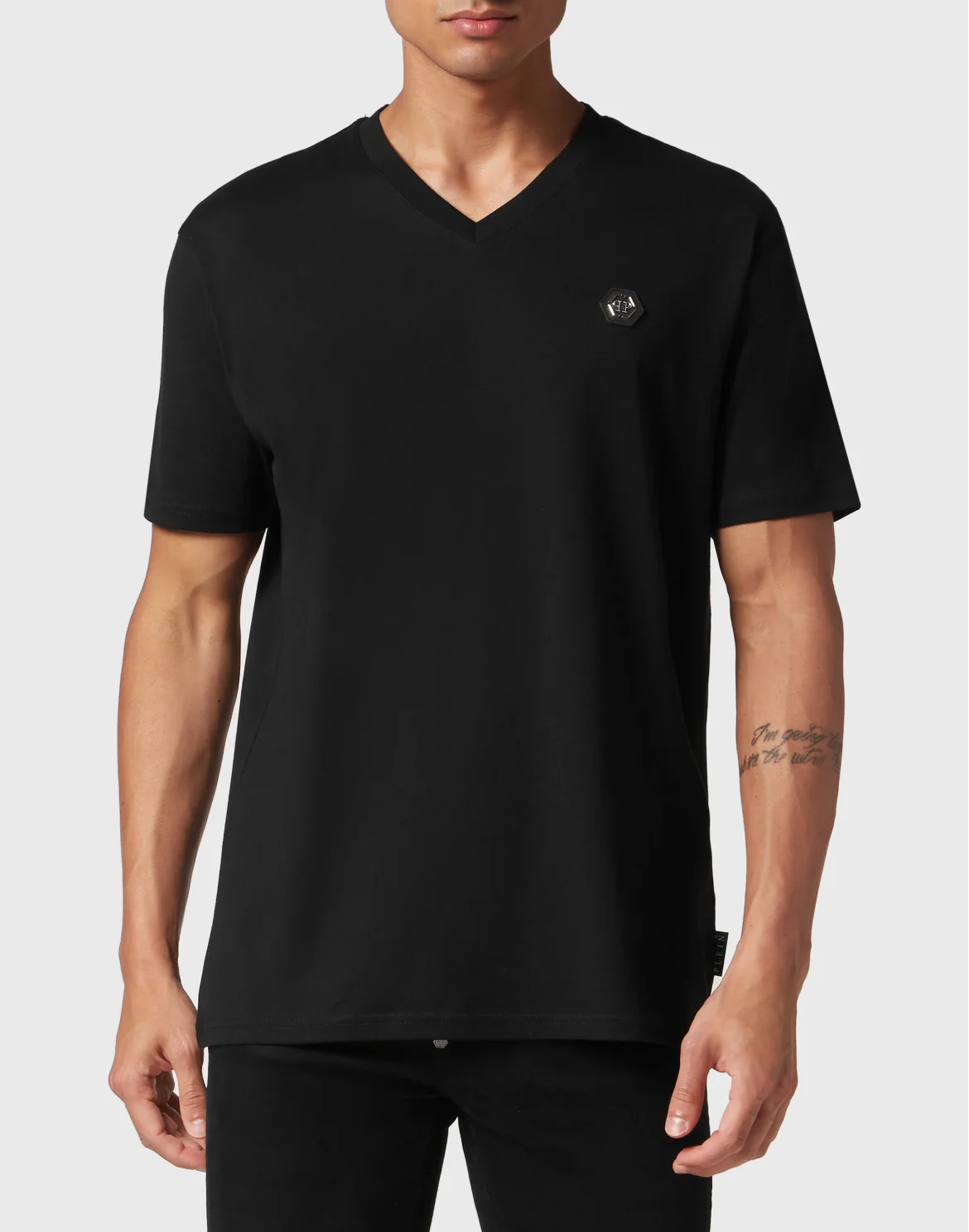 T-shirt V-Neck SS Iconic Plein, цвет: Черный