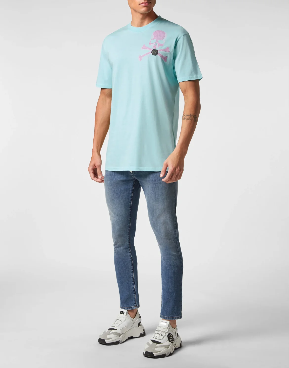 T-shirt Round Neck SS Skull&Bones, цвет: Голубой